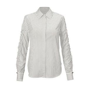 COPY - NWT cabi Linear Shirt (4530); M; White with Black Stripes
